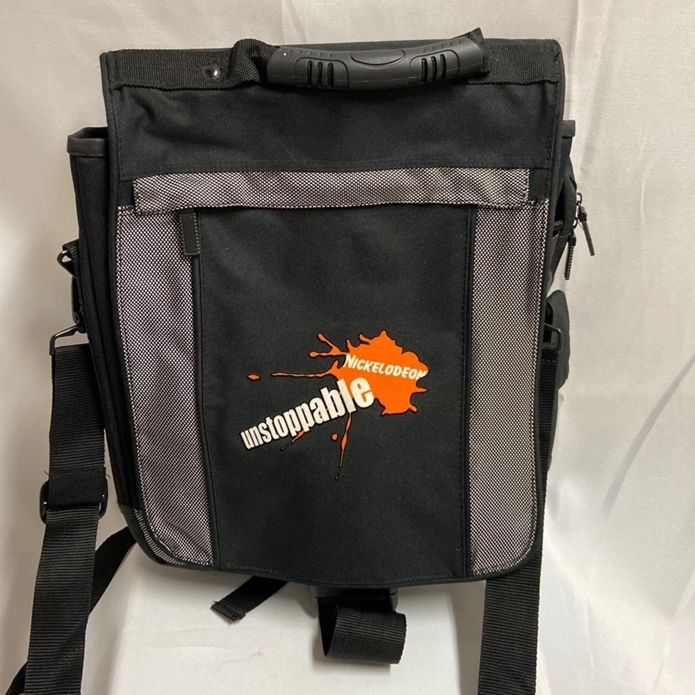 Vintage Nickelodeon Unstoppable Messenger Laptop Bag Black & Gray